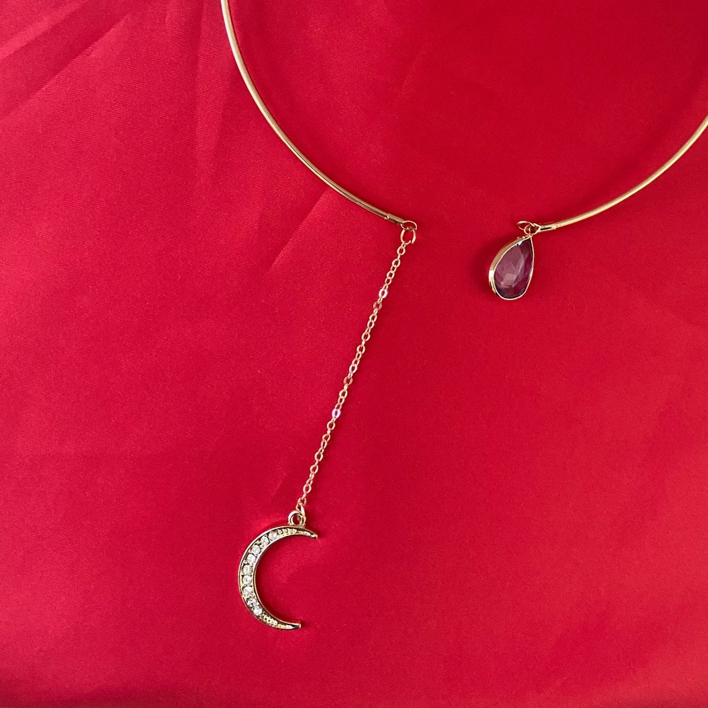 💕💕Last one Moon Tear Drop Open Choker Necklace - Picture 4 of 9